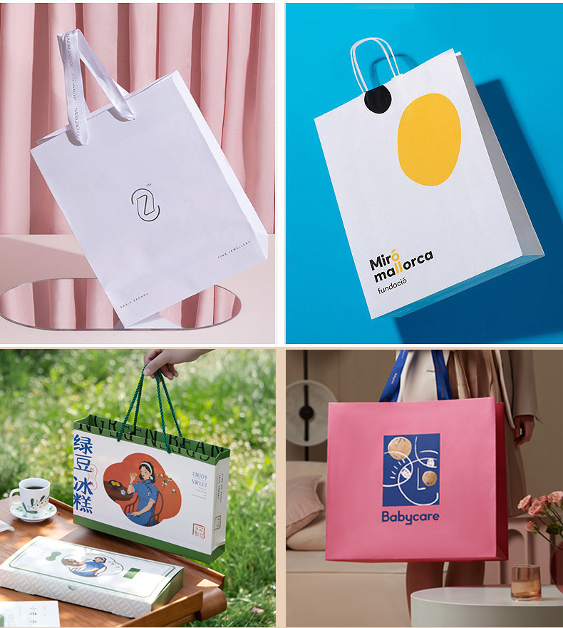 Custom Color Accepted Sublimation Luxury Thick Square Paper Gift Shopping Bag With Logo