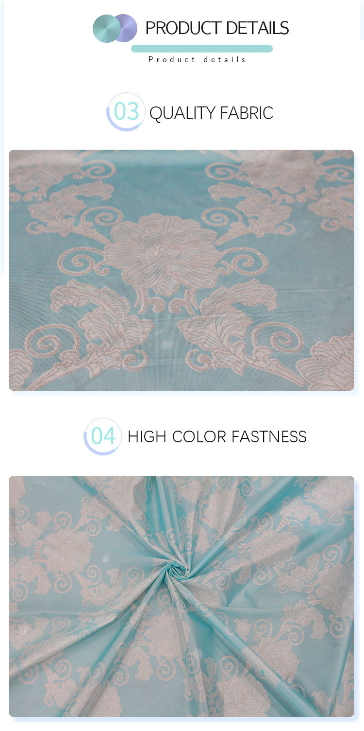215cm Width Polyester Mattress Fabric Warp Knitted Printed Gold Powder Cloth