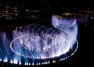 China Large Outdoor Musical Fountain Modern Art , 3d Water Fountain With Lights factory
