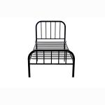 Powder Coated Q235 Metal Frame Single Bed Black Matte Iron Tube