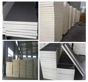 China Colorful Steel PU Foam Sandwich Panel Excellent Heat Insulation Fireproof Grade B1/B2 factory
