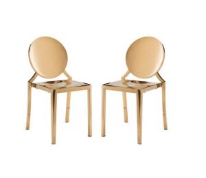 China Hot sales Gold Stackable Stainless Steel frame Round back Armless Dining chair factory