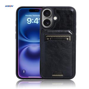 China Magnet Pu Leather Phone Case With Magsafe Card Holder For IPhone Samsung factory