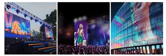 Outdoor Rental Mesh Led Display Screen Gflow With A Transparency Rate Of Over 60% P10.4 500*500mm/500*1000mm