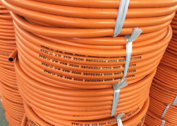 BS3212/2 Standard 5 / 16" Inch High Pressure Gas Hose , Lpg Gas Tube Orange