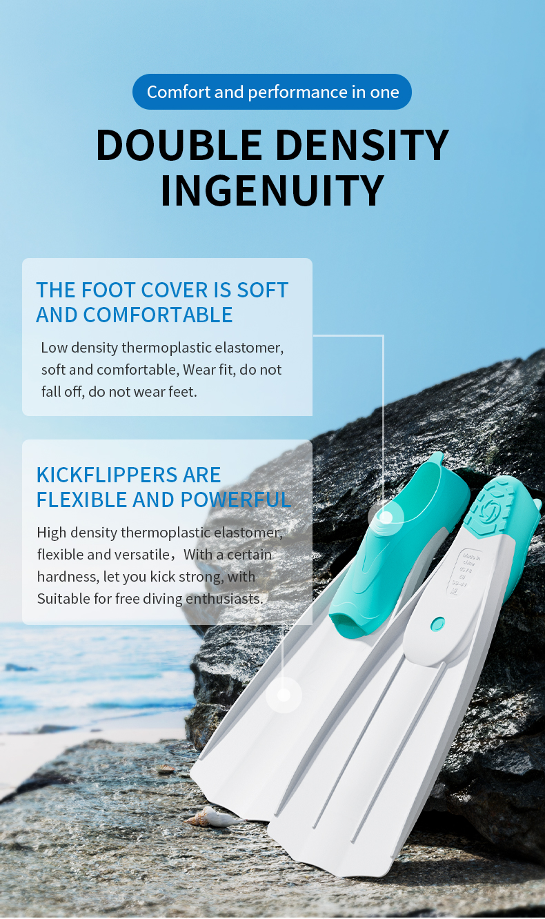 Full Foot Pocket TPR TPE Diving Scuba Swim Fins For Childrens Men Women