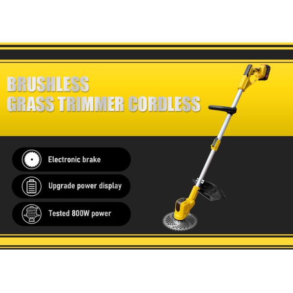 21V Li-Ion Rechargeable Electric Cordless Brush Cutter For Efficient Grass Trimming