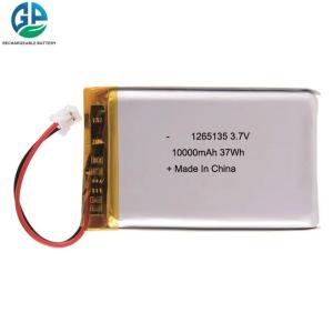 China 1265135 3.7V 10000mAh Li Polymer Battery Rechargeable 3.7v factory
