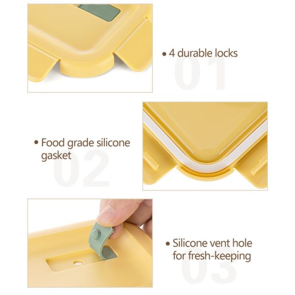 IKOO Glass Food Storage Containers with Vent Lids - Airtight & Leakproof - Microwave/Oven/Freezer Safe - BPA Free - Ideal for Meal Prep, Storing