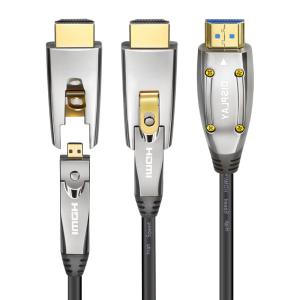 China Slim Uhd 4K 60Hz 18Gbps Optical HDMI Cable Am To Am 3D HDMI Active Optical Cable factory