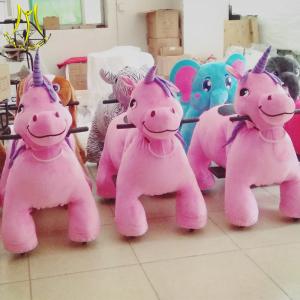 China Hansel fast parofits dinosaur ride plush electric scooter unicorn pony toy animales mountables factory