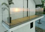 Modern Interior Glass Railing Balcony / Tempered Glass And Aluminum Deck Railing