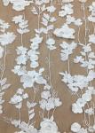 Ivroy Color French 3D Floral Lace Fabric , High End Wedding Lace Fabric By The