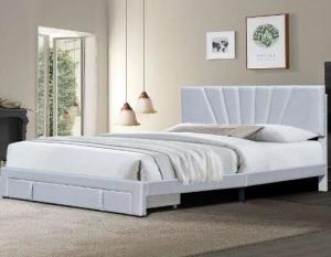 China Modern Leather Fabric Upholstered Storage Bed Grey Color With Drawer factory