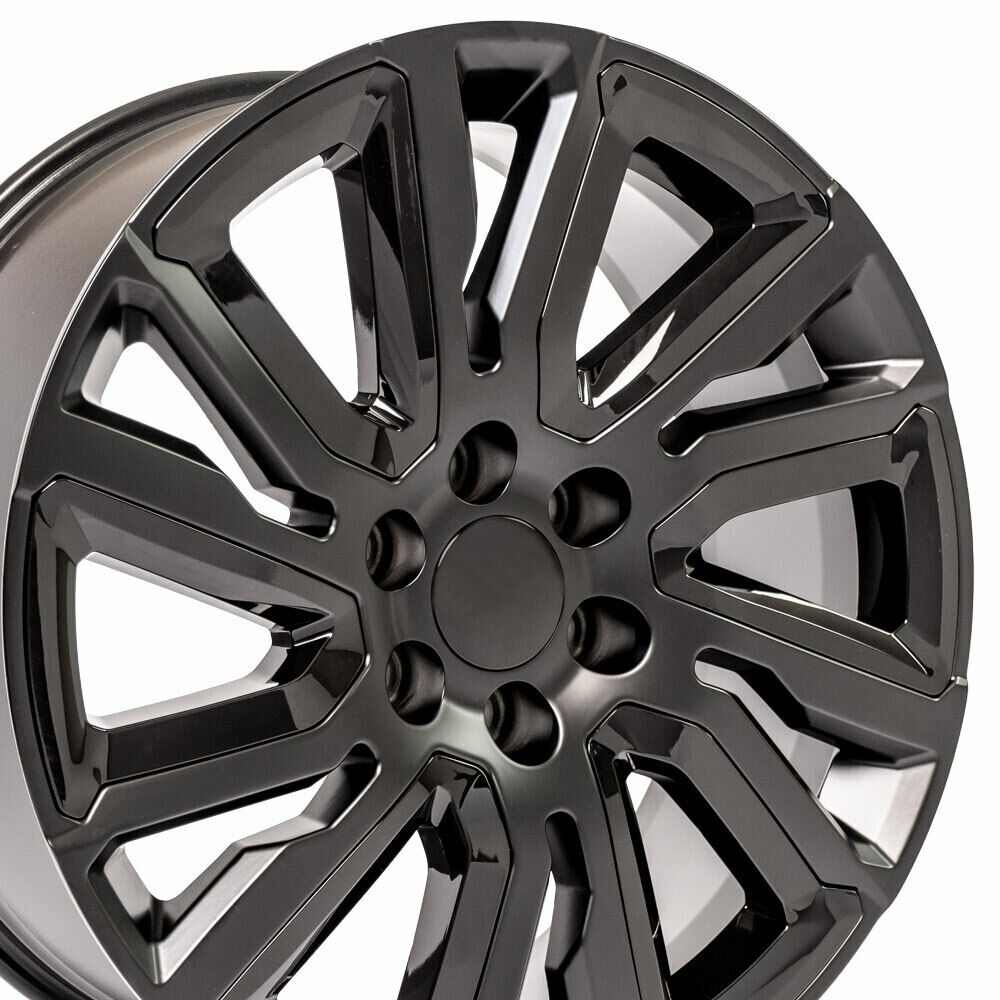 Ct2078 22x9 Gmc Replica Wheels Satin Black Gloss Black Insert Rim Chevy 22"