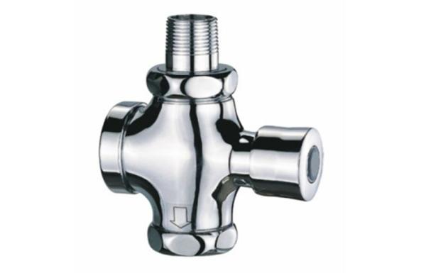 Press Button Self Closing Flush Valves / Chrome Finish Brass Sink Faucets for