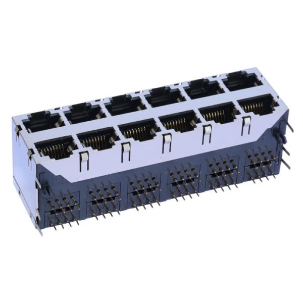 China ARJM26A1-811-NN-EW2 2X6 Port 8P8C RJ45 Connector with 5G Base-T without LED factory