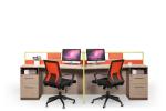 MDF Material Computer Workstation Desk , Commercial Office Workstations Custom