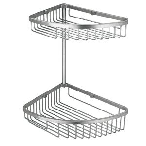 China Rust Resistant Bathroom Storage Baskets OEM Triangle Stainless Shower Corner Shelf factory