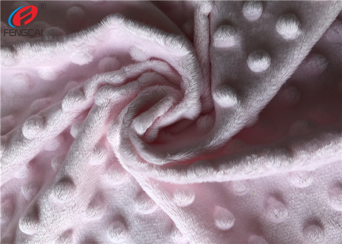 100% Polyester Embossed Minky Dot Super Soft Minky Plush Fabric