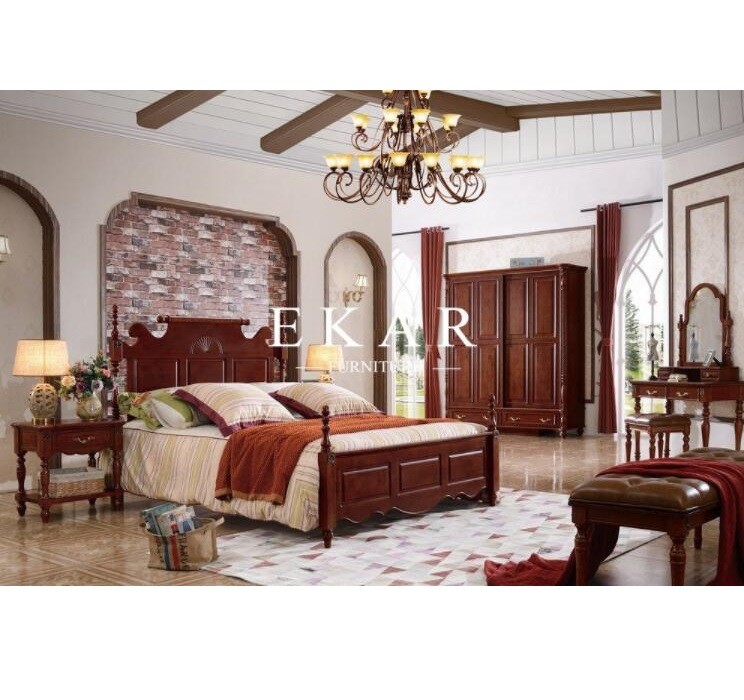 Shen Zhen Wardrobe Chest Of Drawers Bedroom Set Furniture Solid Wood French Bed