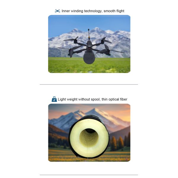 KNOFC FPV Drone UAV Image Transmission UAV Anti-Interference Communication Optical Fiber Supports 1-60km Wired