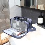 Navy Blue Water-resistant Toiletry Organizer Dopp Kit Travel Bag for Traveling