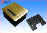 Gold Tabletop Flip Up Power Outlet , Compact Flip Up Manual Conference Table