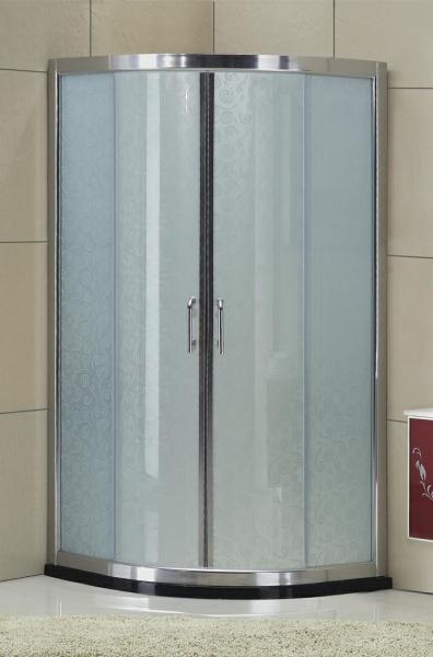 Round Sliding Shower Screen 8 mm Thickness Frosted Tempered Glass for Apartments