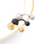 Belly button ring matt silver gold black navel ring two balls barbell body