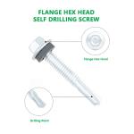 Yellow Hex Flange Head Roofing Screw M5.5 X 38 Self Tapping Metal Screws Tek 5