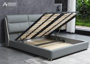 China Double Platform Slat Bed Frame , Black Metal Slatted Bed Base factory