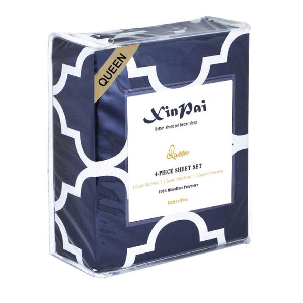Bedroom Microfiber Fabric 80gsm 100% Polyester Bedding Sheet Set 4pcs in Modern