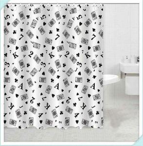 China White black Eco Friendly Waterproof PVC Shower Curtain for hotel / home factory