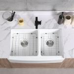 Ceramic Rectangular Double Bowl Farmhouse Sink 33 Inch Farmhouse Sink