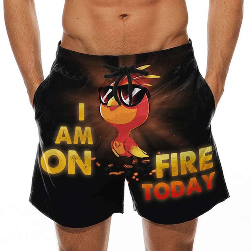OEM Service Custom Printed Beach Pants Polyester Swim Trunks Quick Dry For Men