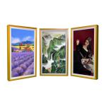 Wall 43 Inch Wooden Frame Screen 4K Display For Video Photo Multimedia Loop