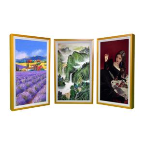 China Wall 43 Inch Wooden Frame Screen 4K Display For Video Photo Multimedia Loop Player factory