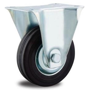 China 5 Inch Trolley Wheels Rubber Castor Wheel Fixed Caster Wheels For Cement factory