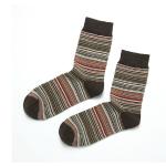 Gentle striped mid-calf length ODM custom crew dress cotton spring socks for