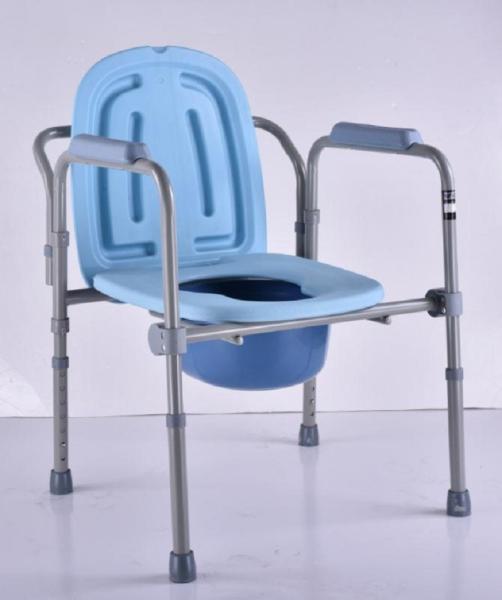 China Folding Design Potty Chair Commodes Gray Color Material Copper Pipe Frame factory