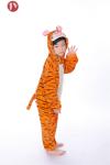 Animal kids Tiger Pajamas , Soft Flannel Tiger Onesie Pajamas Optional Logo