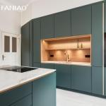 Modern Hot Selling Style Green Melamine Custom Size Kitchen Set Kitchen Cabinets