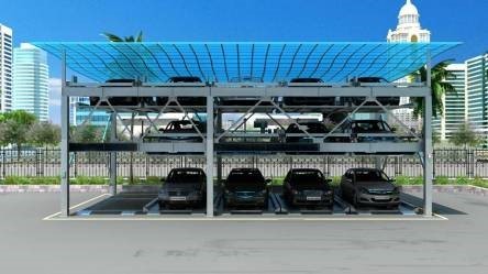 Anti Falling Hook Mechanical Parking Garage Optional Color PLC Automatic Control