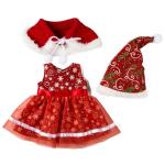 RTS Christmas Princess Dress For Doll Clothing 3pcs set Doll Clothes Dress Hat