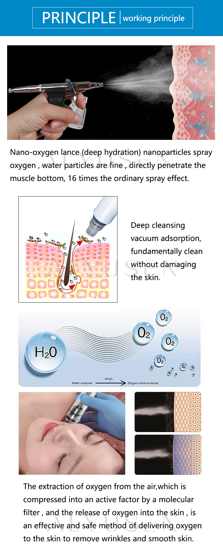 Beauty Hydra Oxygen Facial Machine , Skin Scrubber Microdermabrasion Peeling Machine