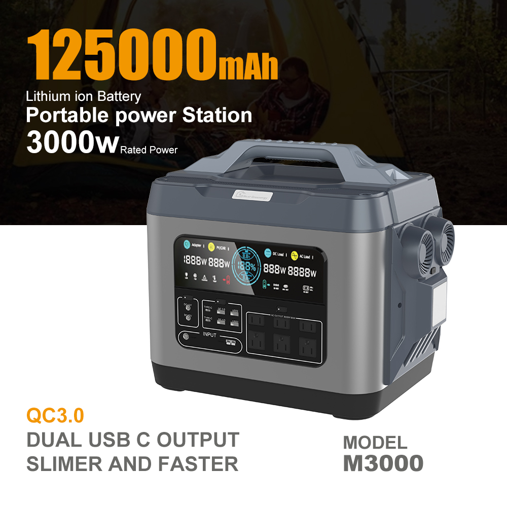 MPPT Controller 3000W Power Storage Camping Battery Charger for Solar Generator Backup