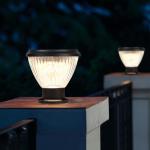 Light Control IP65 Solar Pillar Light Easy Install Post Cap Lamp For Wood Fence