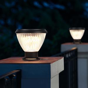 China Light Control IP65 Solar Pillar Light  Easy Install Post Cap Lamp For Wood Fence Deck factory
