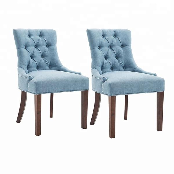 Luxury Modern Metal Legs Leather Dining Chair , Tufted Pure Leather Chairs